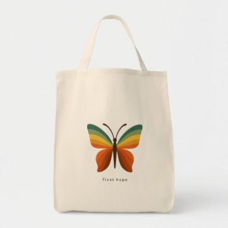 Tote Bag Float Hope Retro Rainbow Butterfly Tote