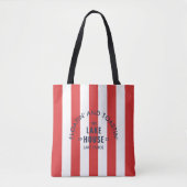 Tote Bag Floatin' Et Toastin' The Lake House Red Stripe (Devant)