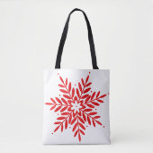Tote Bag Flocon de neige à l'aquarelle rouge  (Devant)