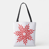 Tote Bag Flocon de neige à l'aquarelle rouge  (Dos)
