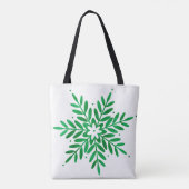 Tote Bag Flocon de neige aquarelle émeraude (Dos)