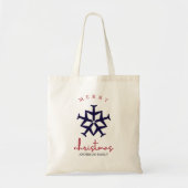 Tote Bag Flocon de neige d'avion bleu de Noël Aviation mode (Devant)
