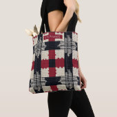 Tote Bag Flocon de neige de Knit rustique - Boho d'hiver co (De près)