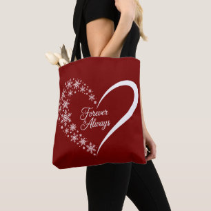 Tote Bag Flocon de neige Noël Vacances Flocon de neige Cœur