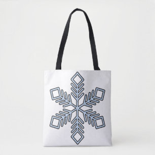Tote Bag Flocon de Neige Pailleté - Branches Bleu Bébé