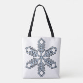 Tote Bag Flocon de Neige Pailleté - Branches Bleu Bébé (Dos)