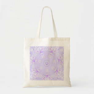 Tote Bag flocon de neige violet clair et coeur étincelant