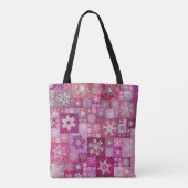 Tote Bag Flocons de Neige au Crochet Rose Patchwork Numériq (Dos)