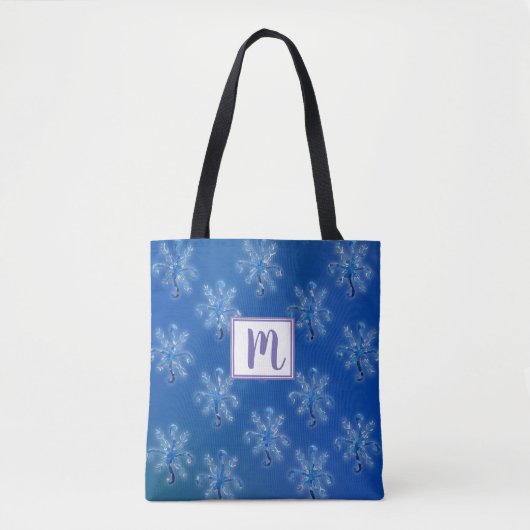 Tote Bag Flocons de neige Monogramme (Devant)