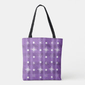 Tote Bag Flocons de neige simples à carreaux violets (Dos)