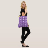 Tote Bag Flocons de neige simples à carreaux violets (Sur le modèle)