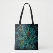 Tote Bag Flor virtuel em azul gradiente, estilhaçada (Devant)