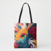 Tote Bag Floraison radieuse – Expression florale abstraite  (Devant)