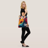 Tote Bag Floraison radieuse – Expression florale abstraite  (Sur le modèle)