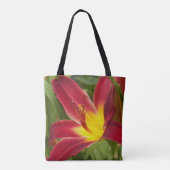 Tote Bag Floral à fleurs diurnes rouges (Dos)