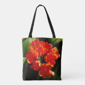 Tote Bag Floral à fleurs orange vibre (Dos)