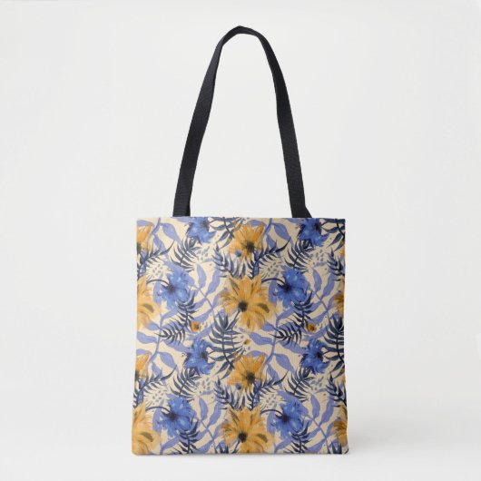 Tote Bag Floral Abstrait : Aquarelle Motif moderne (Devant)