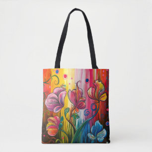 Tote Bag Floral Abstrait coloré