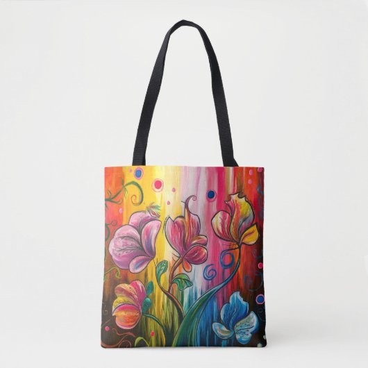 Tote Bag Floral Abstrait coloré (Devant)