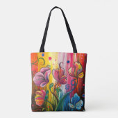 Tote Bag Floral Abstrait coloré (Dos)