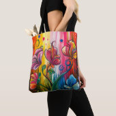 Tote Bag Floral Abstrait coloré (De près)