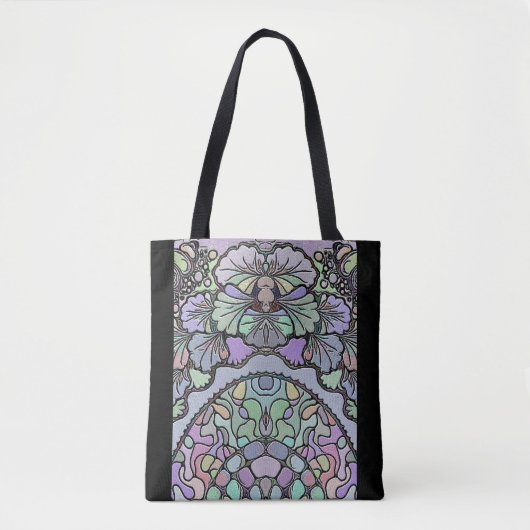 Tote Bag Floral abstrait pansement motif en mosaïque (Devant)
