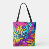 Tote Bag Floral Abstrait vibrant (Dos)