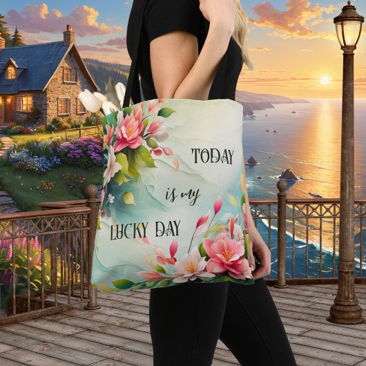 Tote Bag Floral Artistic Happy Cote été