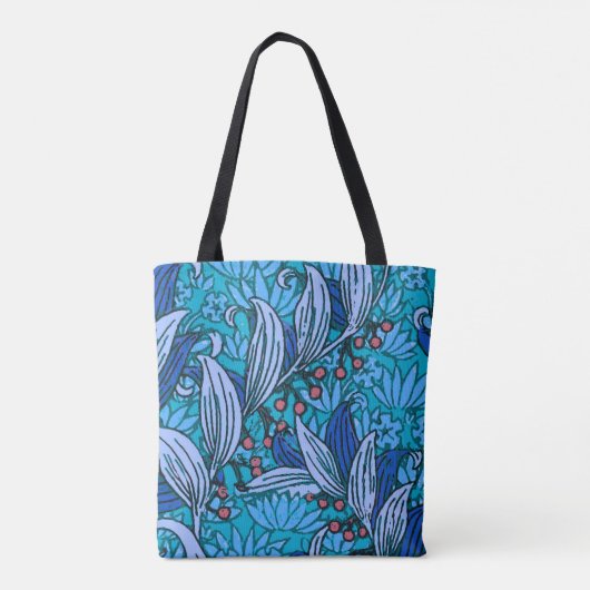 Tote Bag Floral bleu ancien Boho moderne (Dos)