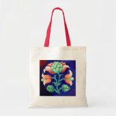 Tote Bag FLORAL, bleu rose vert (Devant)