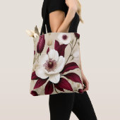Tote Bag Floral Bourgogne Plante Botanique (De près)