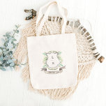 Tote Bag Floral Crest Aquarelle Monogramme Mariage<br><div class="desc">Elégante et rustique aquarelle peinte à la main par Shelby Allison avec un bouclier de style crête de famille et monogramme entouré de détails complexes sur les fleurs et les feuilles.</div>