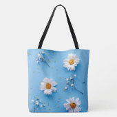 Tote Bag Floral Daisy Motif - Bleu clair (Dos)