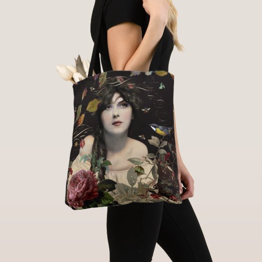 Tote Bag Floral de beauté vintage (De près)