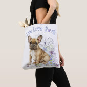 Tote Bag Floral de Bulldog français (De près)