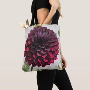 Tote Bag Floral de dahlia rouge foncé