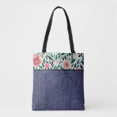 Tote Bag Floral de printemps et denim (Devant)