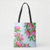 Tote Bag Floral Élégant Peonies Roses Simple Fleurs de Jard (Devant)