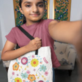 Tote Bag Floral Flower Power coloré