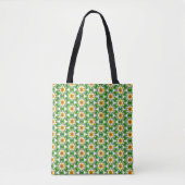 Tote Bag Floral géométrique Abstrait vert jaune moderne (Devant)
