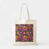 Tote Bag Floral gris fleur sauvage personnalisé (Dos)