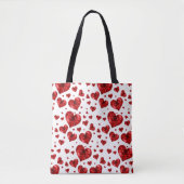Tote Bag Floral Hearts Motif (Devant)