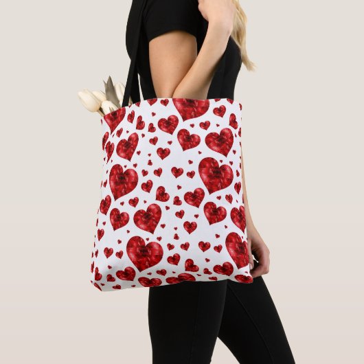 Tote Bag Floral Hearts Motif (De près)