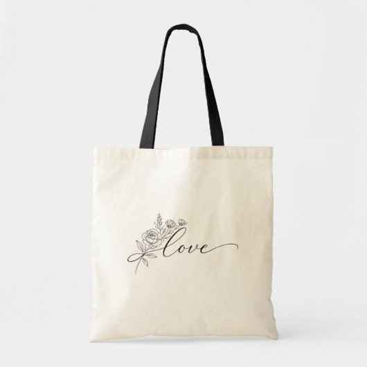 Tote Bag Floral love in elegant chic (Devant)
