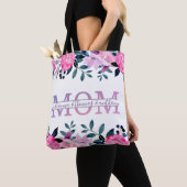 Tote Bag Floral Maman scinde Monogramme avec des noms d'enf (De près)