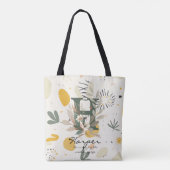 Tote Bag Floral Monogram H – Vibrant Botanical Letter Art (Dos)