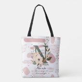 Tote Bag Floral Monogram N – Radiant Botanical Letter N (Dos)