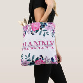 Tote Bag Floral Nanny scinde Monogramme avec des petits-enf (De près)