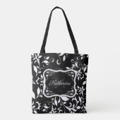 Tote Bag Floral noir et blanc (Dos)