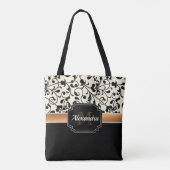 Tote Bag Floral noir et blanc (Dos)